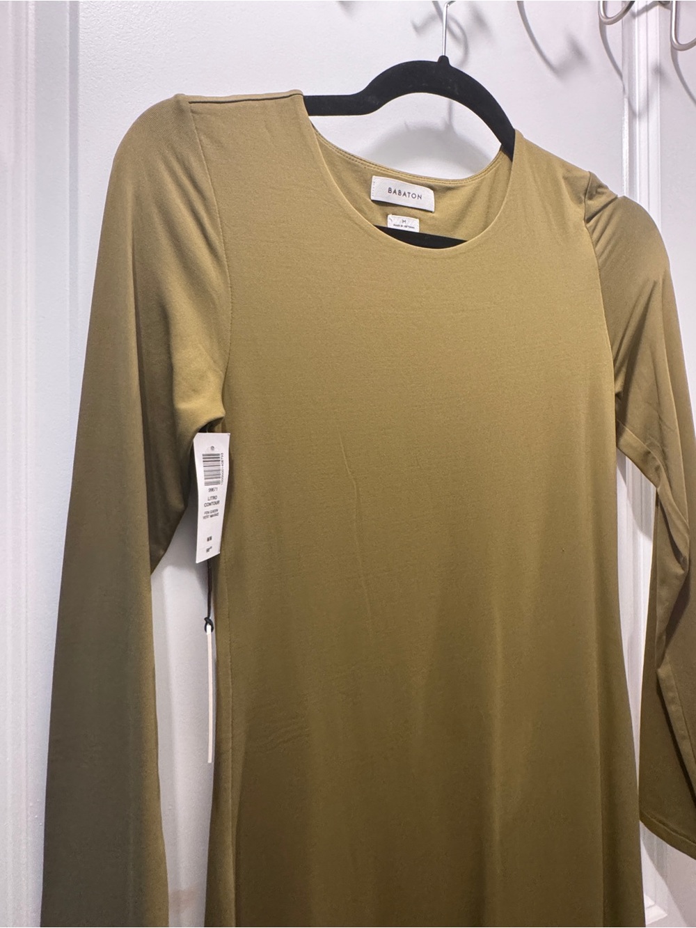 Aritzia Olive Green Long Sleeve Midi Dress - Picture 2 of 3